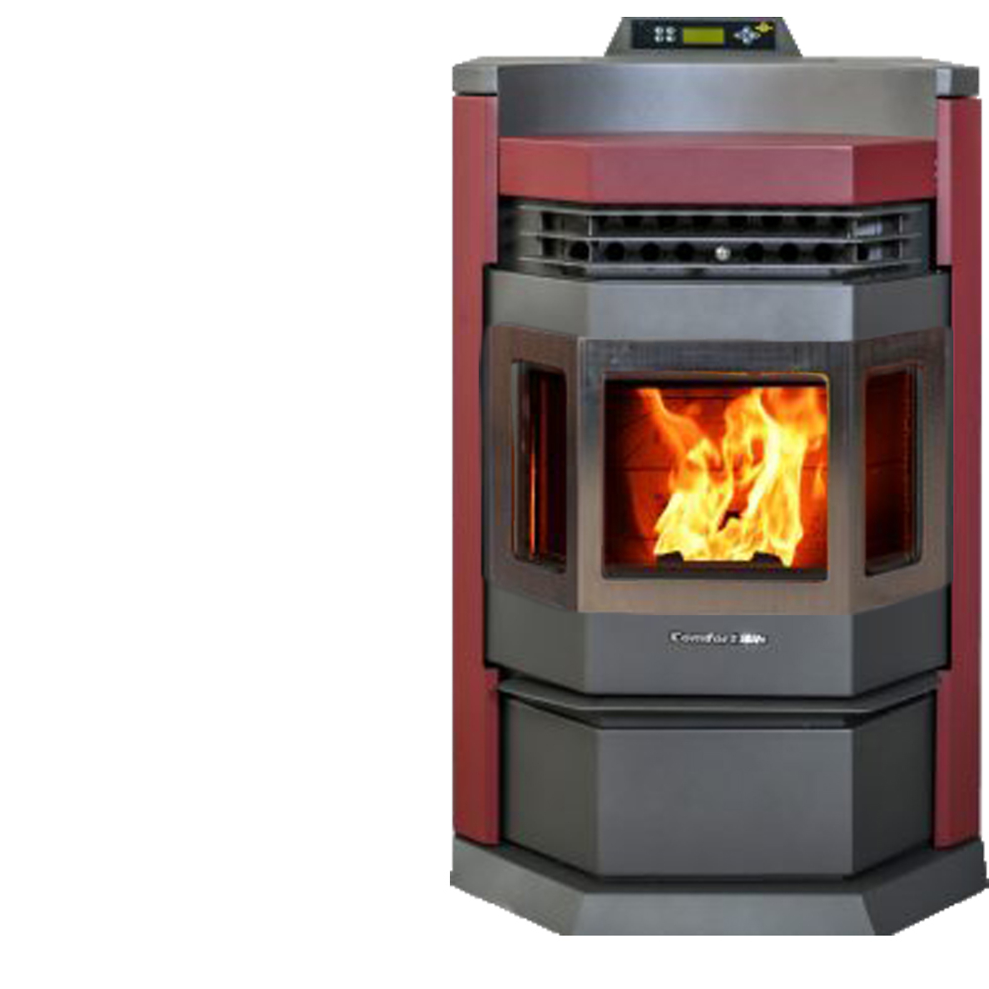 ComfortBilt, Pellet Stove, Heat Output 41000 Btu/hour, Heating Capability 2800 ft², Model# HP22N-Burgundy-SS